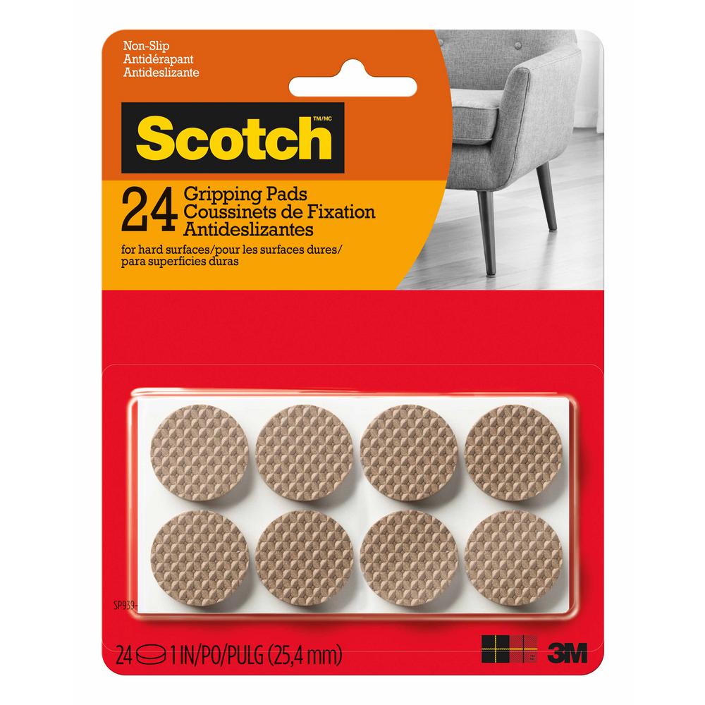 Everbilt 1 2 In Self Adhesive Clear Surface Bumpers 16 Per Pack Scotch 1 In Brown Round Hard Surface Gripping Pads 24 Pack
