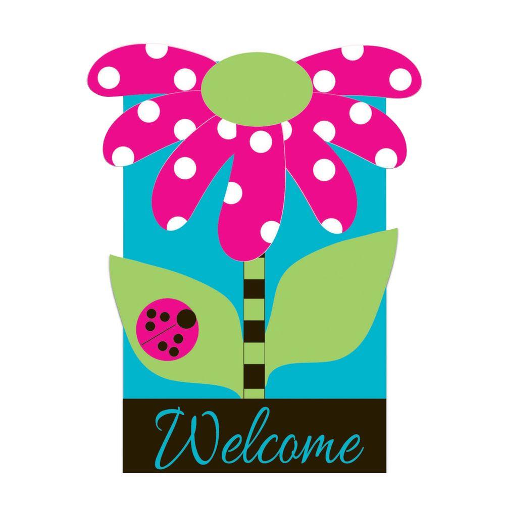 Meadow Creek 1 Ft. X 1-1/2 Ft. Daisy Welcome 2-Sided Garden Flag ...