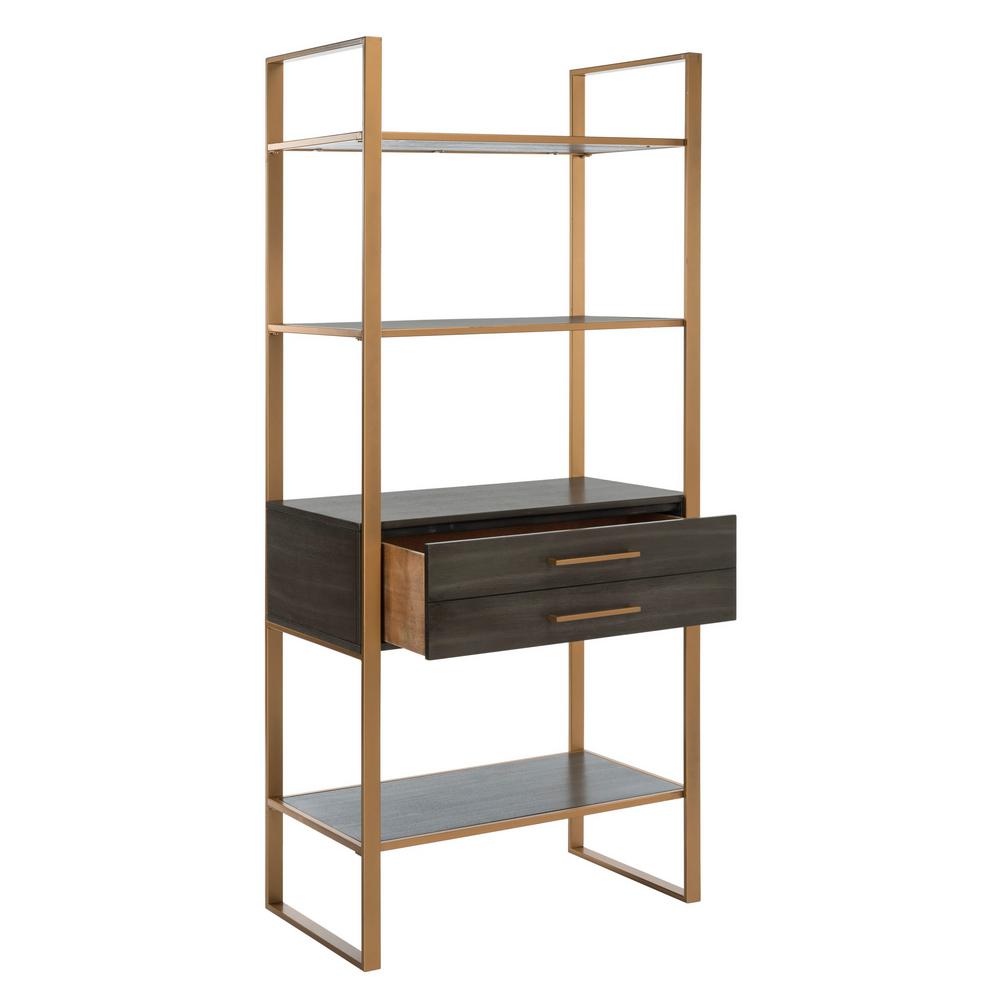 Safavieh Skylar Gold Gray 4 Tier 1 Drawer Etagere Etg6204a The