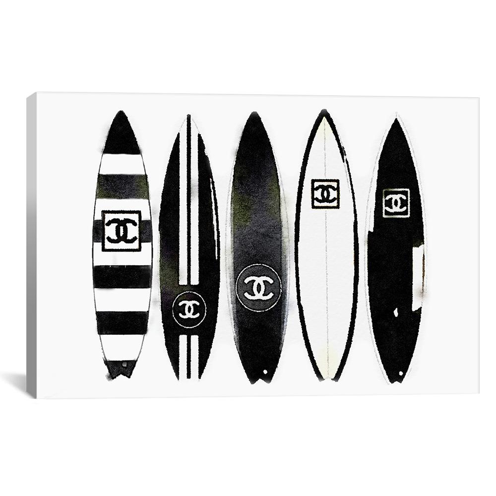 Icanvas Surf Black And White By Amanda Greenwood Canvas Wall Art Gre193 1pc3 26x18 The Home Depot