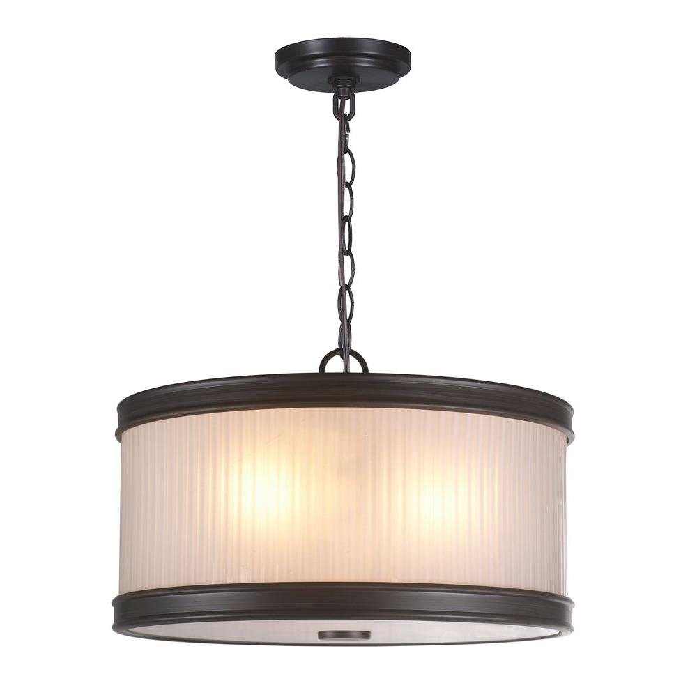 Bronze Pendant Light Shade world imports 3 light oil rubbed bronze pendant with ribbed glass shade