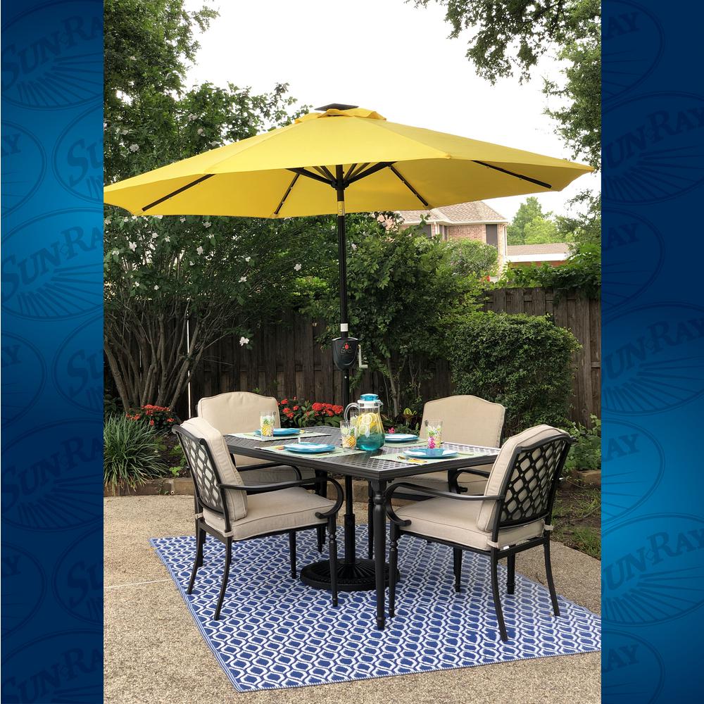 Sun Ray 9 Ft Aluminum Market Bluetooth Speaker Solar Lighted 8 Rib Round Patio Umbrella With Olefin Canopy In Yellow 841059ole The Home Depot - Lighted Umbrella For Patio Table Sun Ray 9 Ft Aluminum Market Bluetooth Speaker Solar Lighted 8 Rib Round Patio Umbrella With Olefin Canopy In Yellow 841059ole The Home Depot - Lighted Umbrella For Patio Table