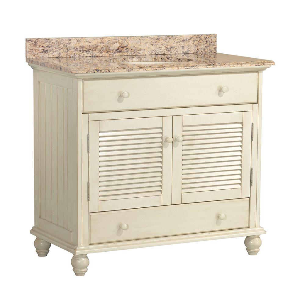 Home Decorators Collection Cottage 37 in. W x 22 in. D Vanity with Vanity Top and Stone Effects in Santa Cecilia was $999.0 now $699.3 (30.0% off)