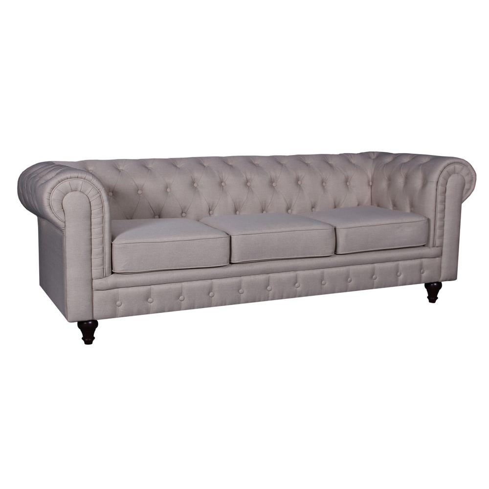 Beige Linen Sofa
