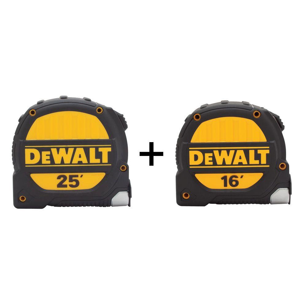 DEWALT 25 ft. and 16 ft. Tape Measure Set (2Pack)DWHT74441Q The