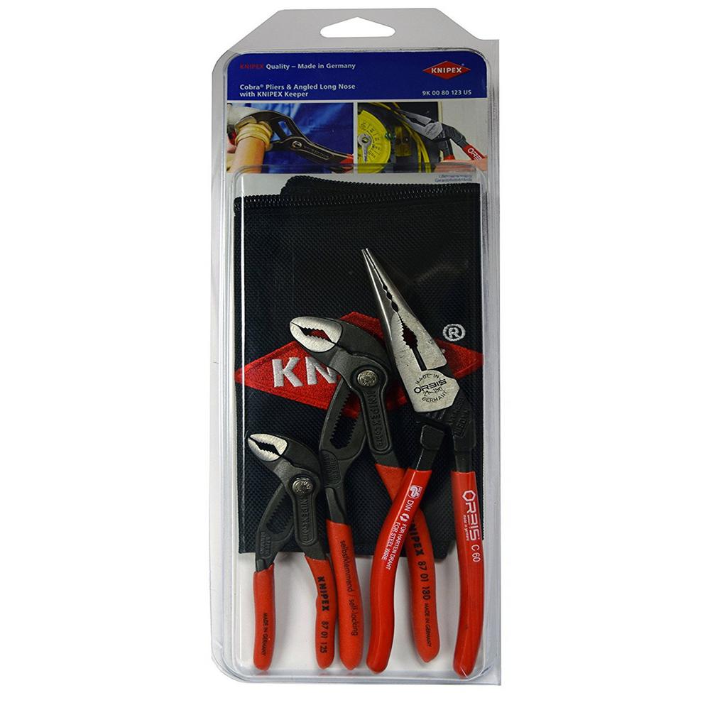 Knipex Cobra Self Locking Plier Set 5/" 10/" 12/" with Knipex Keeper