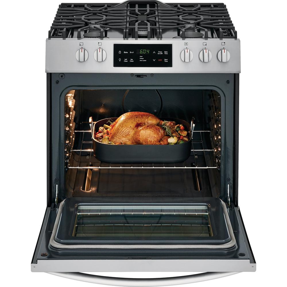 30 in. 5.0 cu. ft. Single Oven Gas Range with Self-Cleaning Oven in Stainless Steel