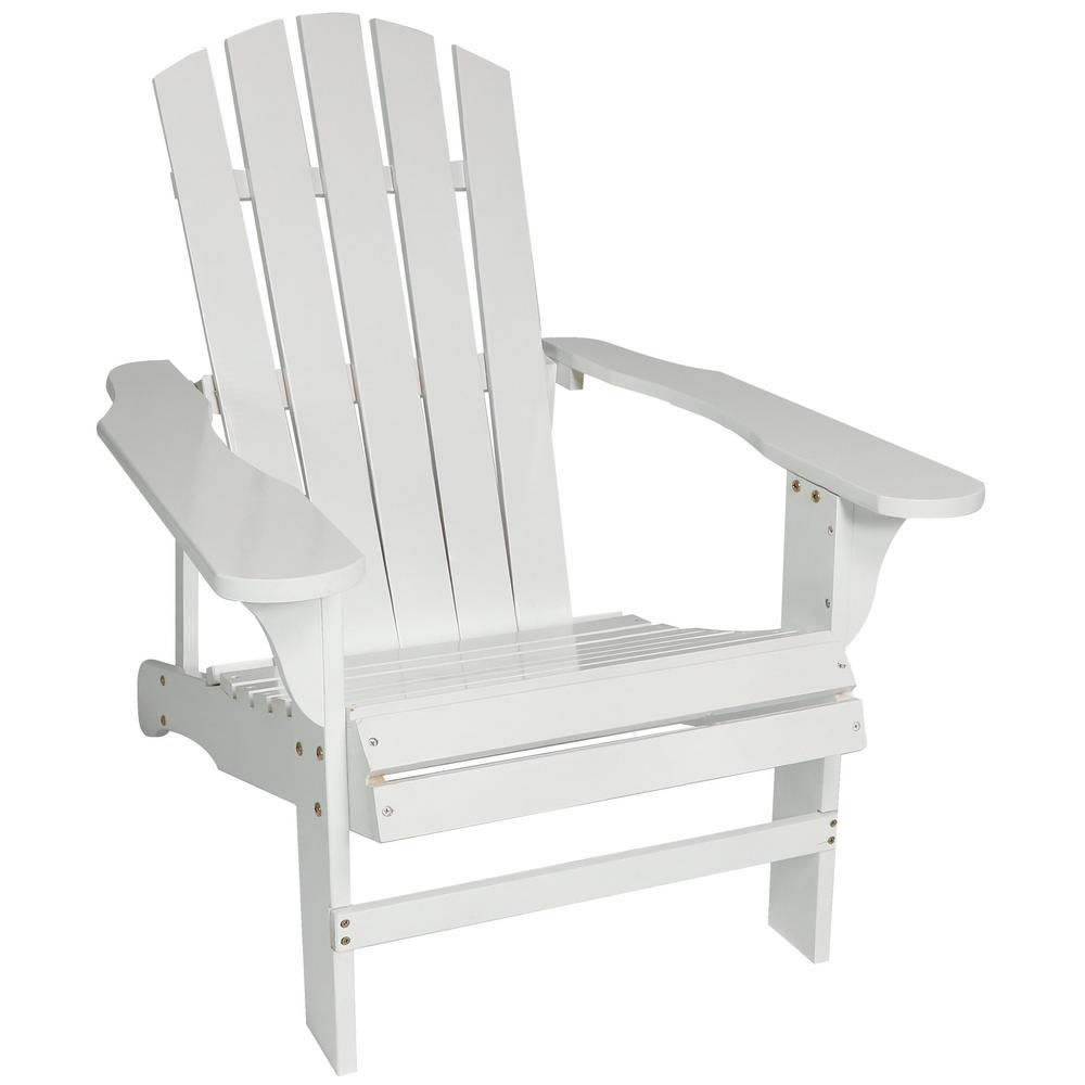 Sunnydaze Decor Classic White Outdoor Wooden Adirondack Chair-IEO-570 ...