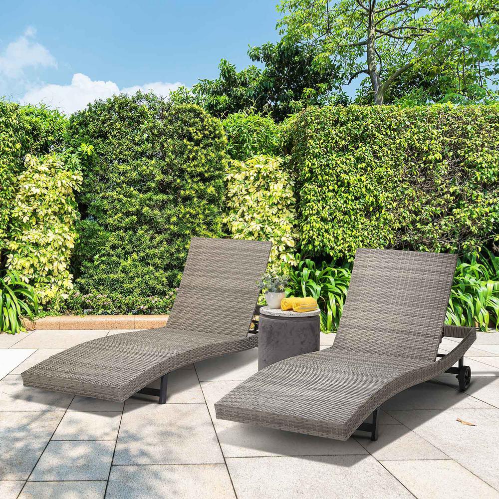Gray Outdoor Chaise Lounges Patio Chairs The Home Depot