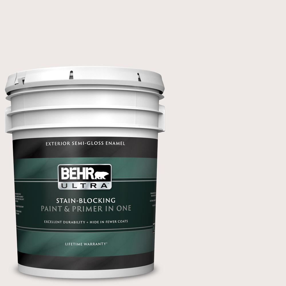 BEHR ULTRA 5 gal. 750A1 Chalk color SemiGloss Enamel Exterior Paint