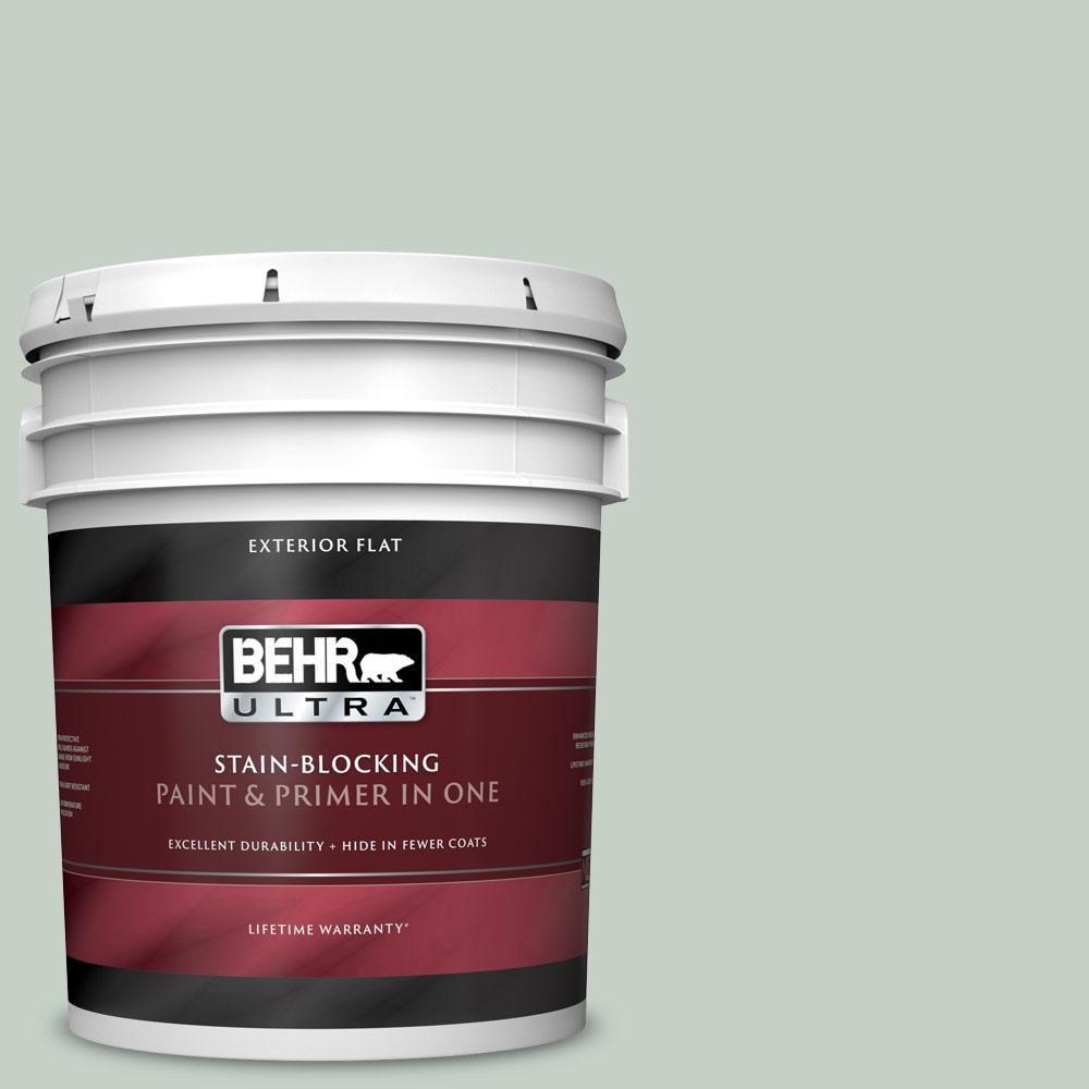 BEHR ULTRA 5 gal. N4002 Frosted Sage Flat Exterior Paint and Primer