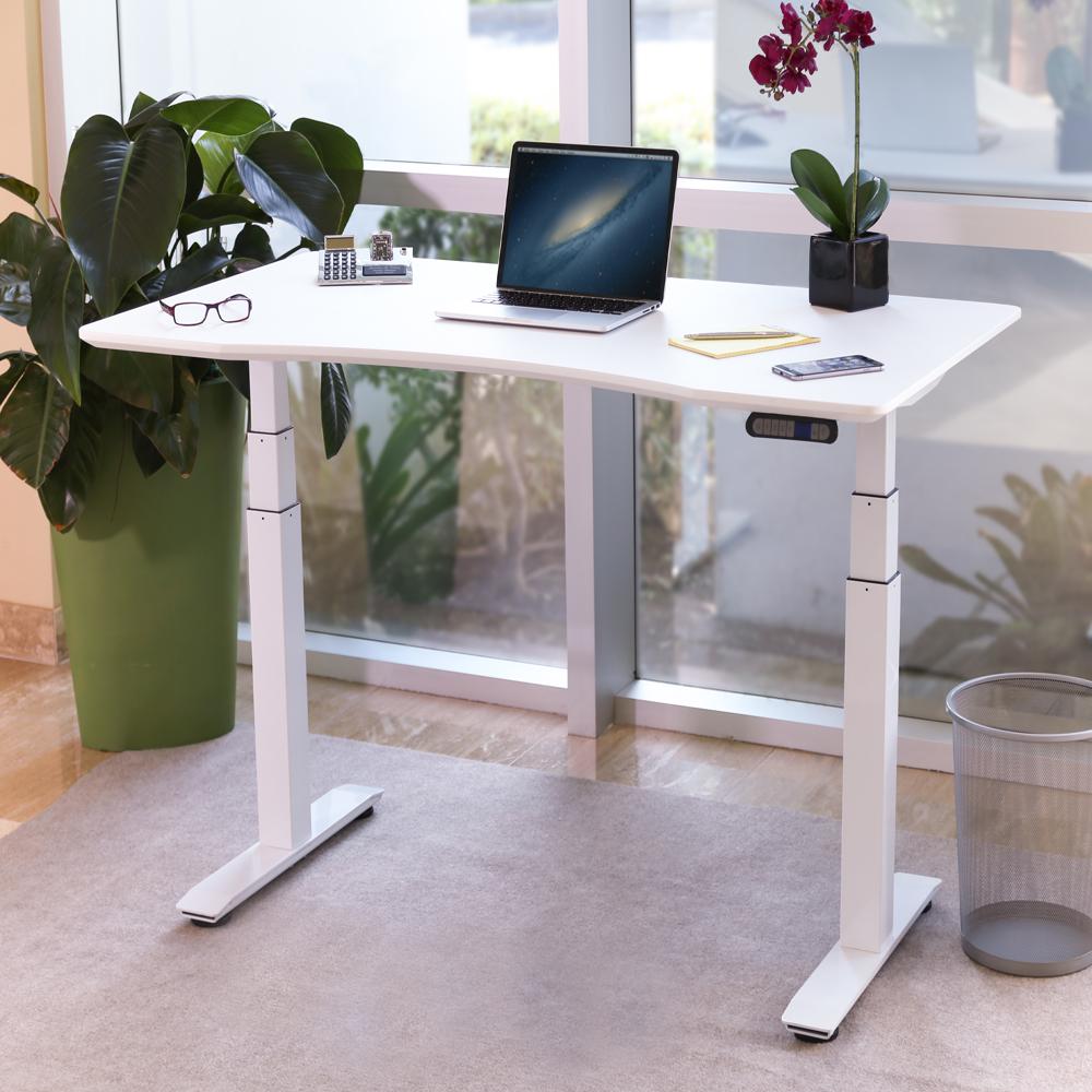 Seville Classics Airlift White S3 Electric Standing Desk Frame