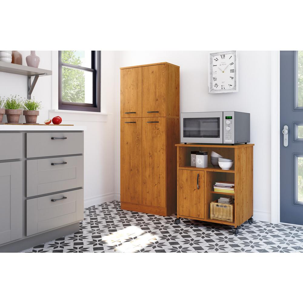 South Shore Axess Country Pine Bar Cart 10706 The Home Depot