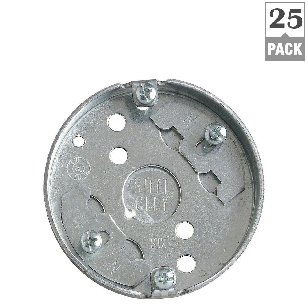 Steel City 1 Gang 4 Cu In New Work Round Electrical Box Case Of 25