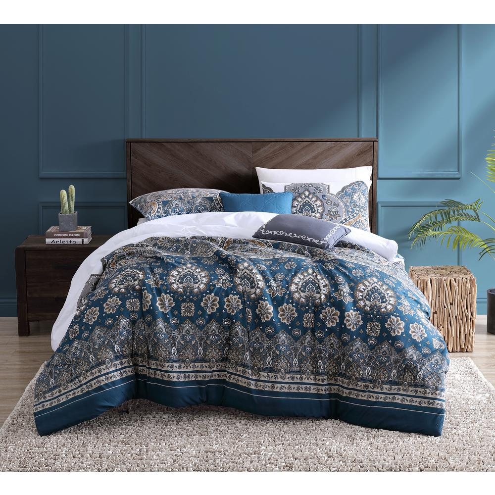 Avondale Manor Livia 5 Piece Teal Bohemian King Comforter Set