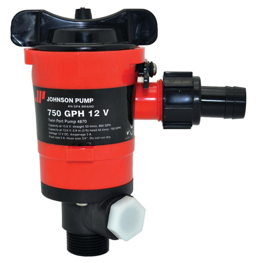 thumbnail image 2 of Johnson Pumps 48903 1000 GPH Aerator & Livewell Pump - 12V Marine Pump 2 of 10