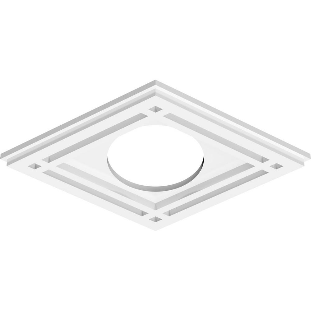 Ekena Millwork 16 In X 10 62 In X 1 In Diamond Architectural Grade Pvc Contemporary Ceiling Medallion