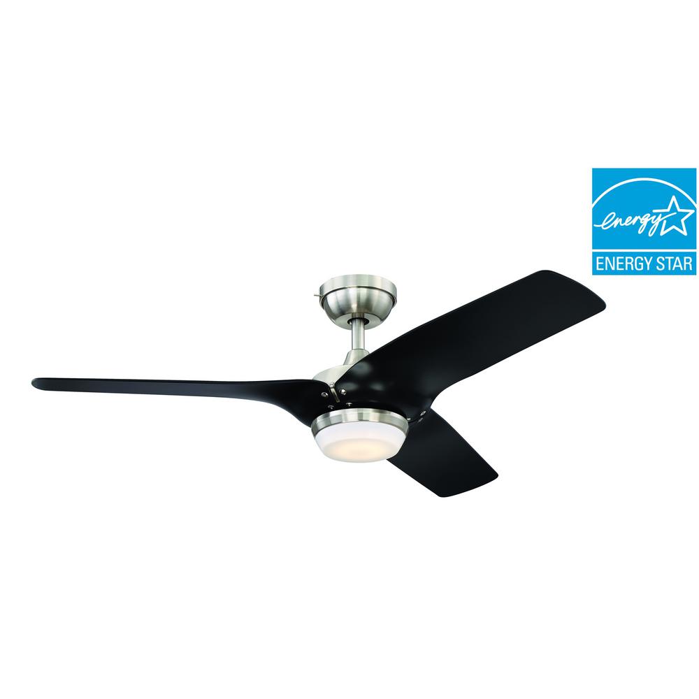 Hunter Channing 52 In Indoor Led Brushed Nickel Ceiling Fan With Arrowood Ii 52 In Led Indoor Brushed Nickel Ceiling Fan