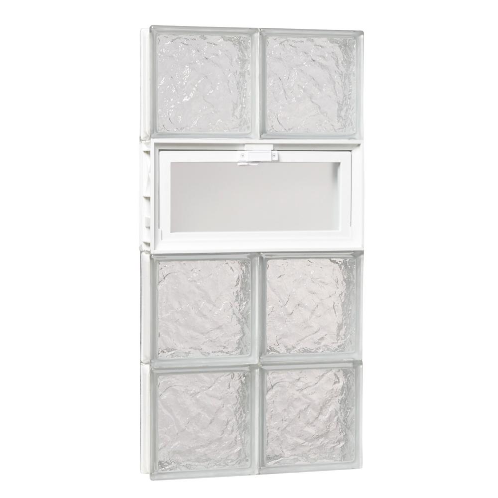 TAFCO WINDOWS 15.5 in. x 31 in. x 3.125 in. Ice Pattern Glass Block