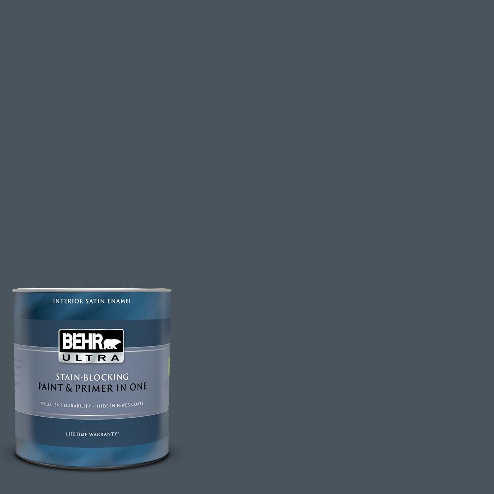 BEHR ULTRA 1 qt. N4807 Midnight Blue Satin Enamel