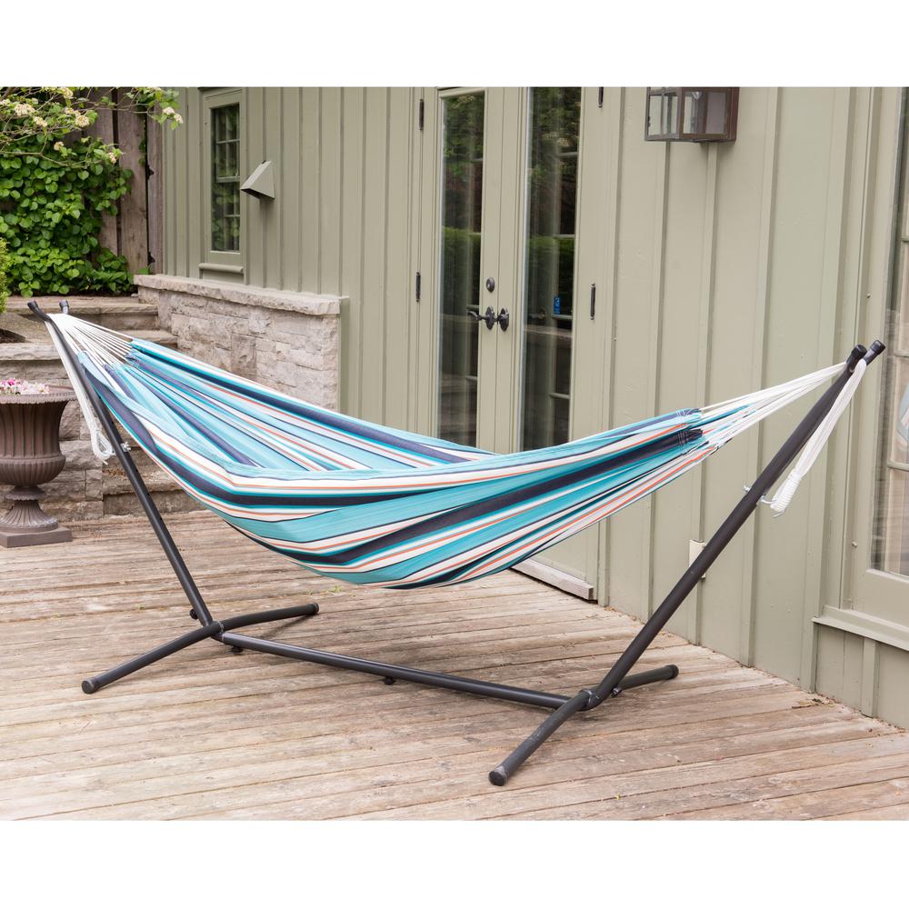 Vivere 9 ft. Portable Sunbrella Hammock with Stand in Lagoon-C9SUNLA ...