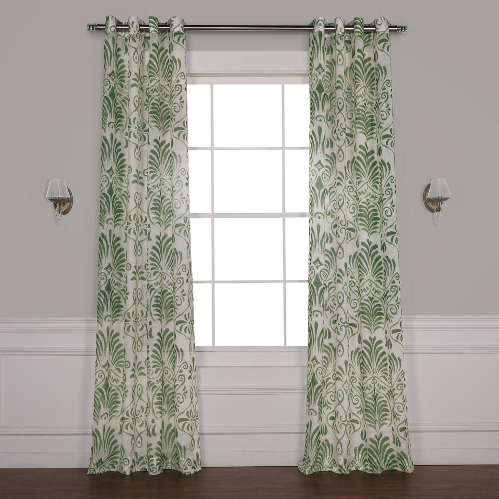 Exclusive Fabrics Furnishings Xenia Green Grommet Printed Sheer