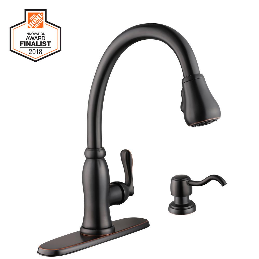 Bronze Pull Down Faucets Kitchen Faucets The Home Depot   Bronze Glacier Bay Pull Down Faucets Hd67780 0027d 64 400 