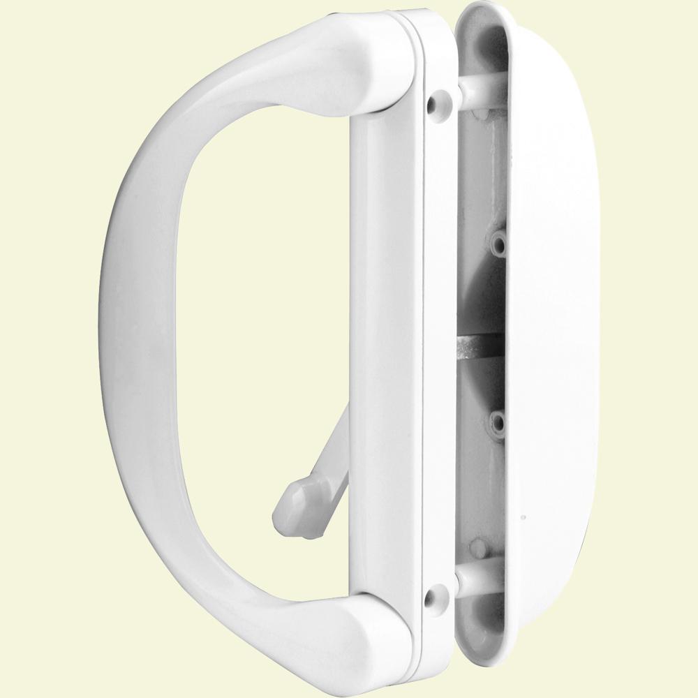 Prime Line Diecast White Outside Patio Door Pull With Latch C