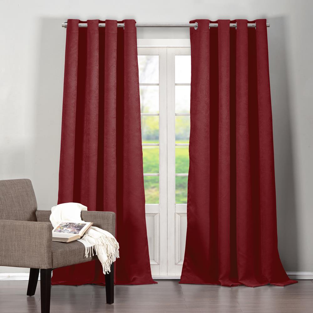 Faux Suede Blackout Curtains Curtains Drapes The Home Depot