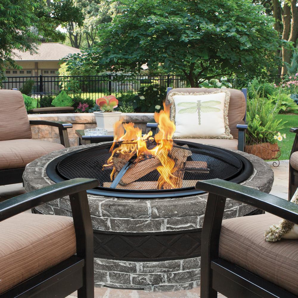 Sun Joe 35 In X 20 5 Round Cast Stone Wood Burning Fire Pit Charcoal Gray Sjfp35 Cs Stn The Home Depot - Round Cast Stone Fire Pit Sun Joe 35 In X 20 5 Round Cast Stone Wood Burning Fire Pit Charcoal Gray Sjfp35 Cs Stn The Home Depot - Round Cast Stone Fire Pit