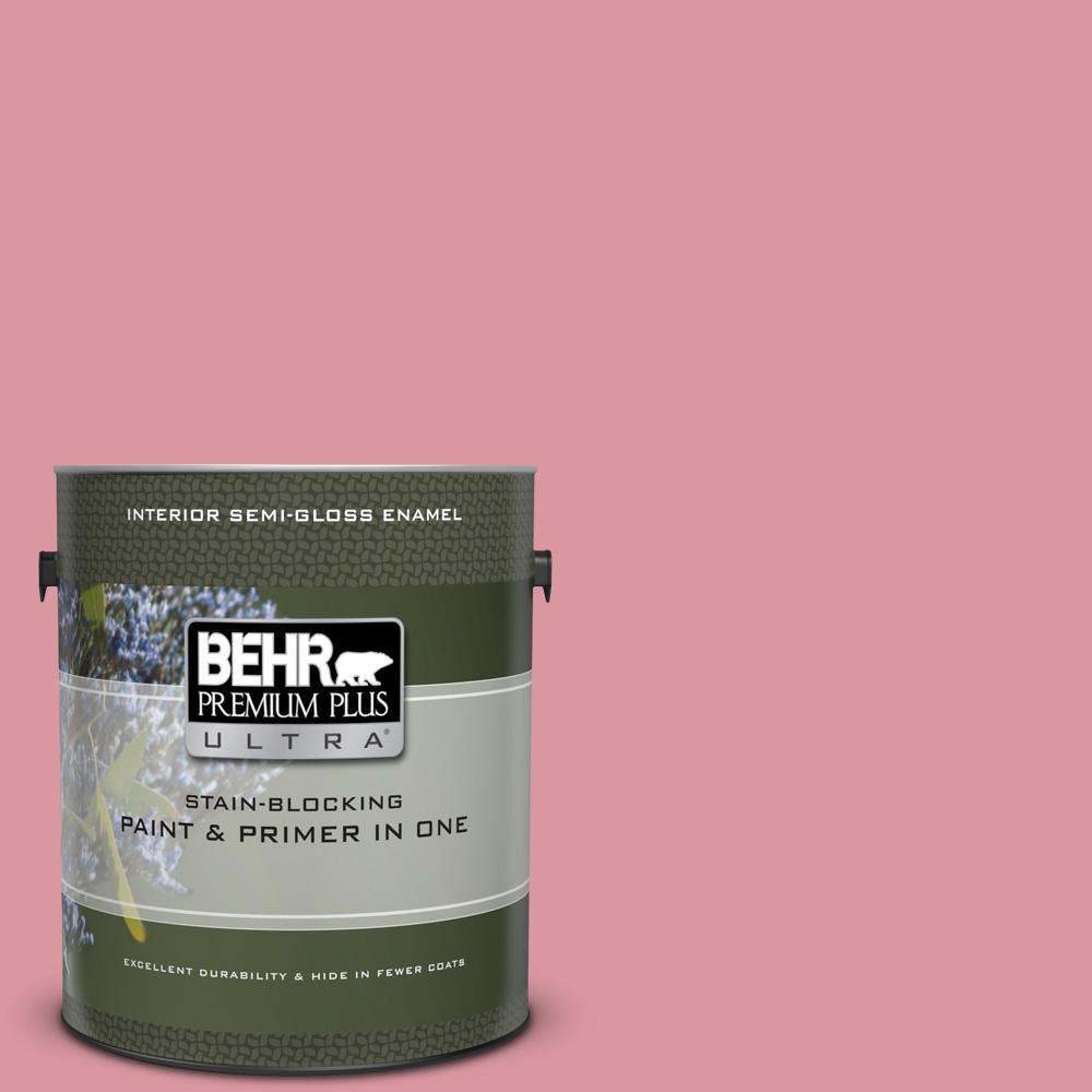 Behr Premium Plus Ultra 1 Gal M150 4 Glow Pink Semi Gloss Enamel M150 4 Glow Pink Semi Gloss