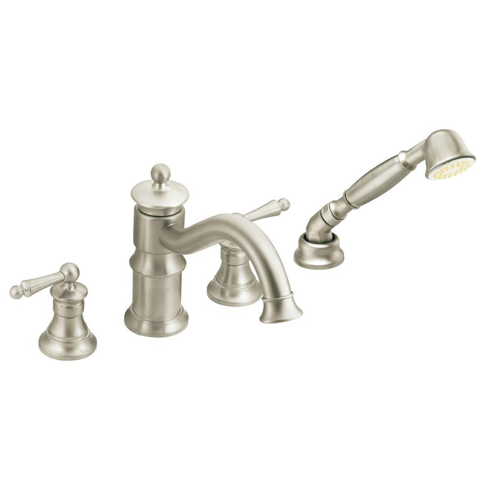 MOEN Waterhill 2Handle DeckMount Roman Tub Trim Kit with Hand Shower