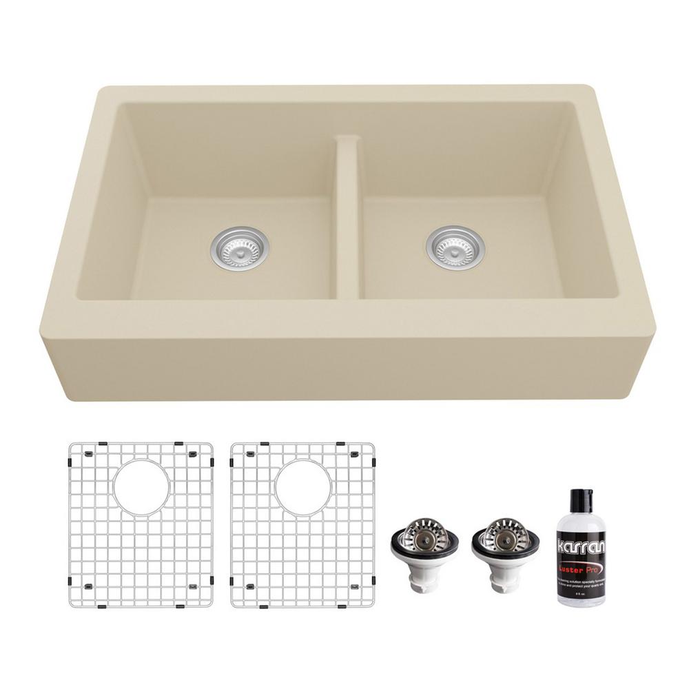 Karran Retrofit ApronFront Quartz/Granite composite 34 in. Single Bowl