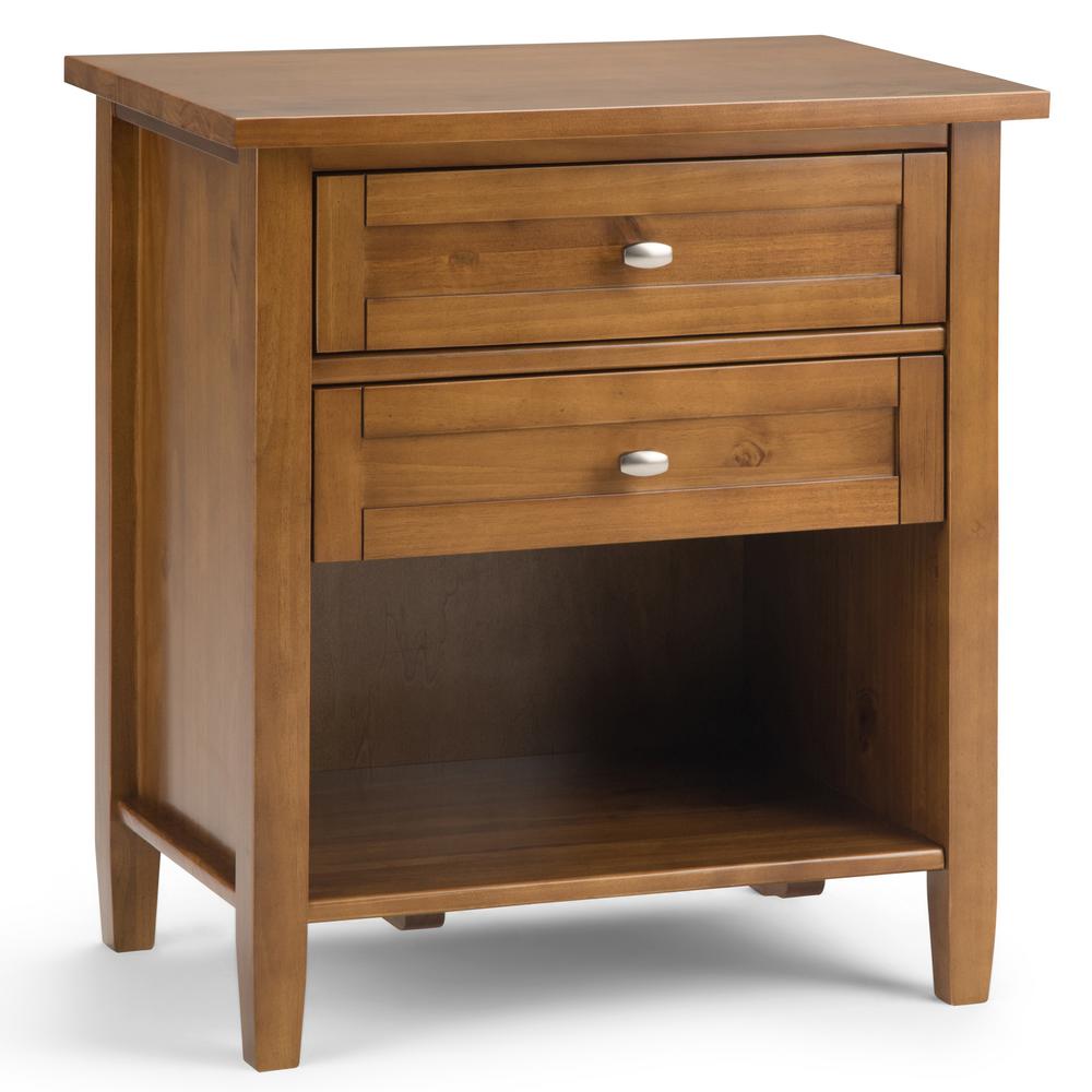 Simpli Home Warm Shaker 2Drawer Honey Brown NightstandAXWSHBSHB