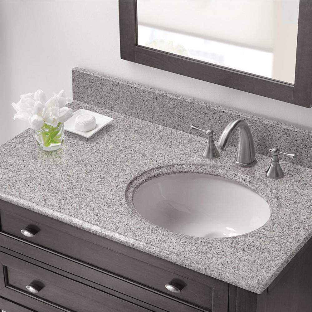 Cahaba 37 In W X 22 In D Granite Vanity Top In Napoli With White