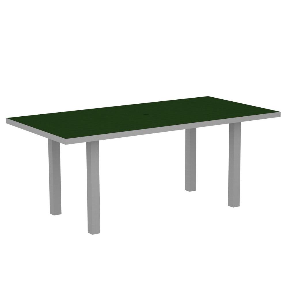Polywood Euro Satin White Slate Grey 36 In X 72 Patio Dining Euro Textured Silver 36 In X 72 Patio Dining Table