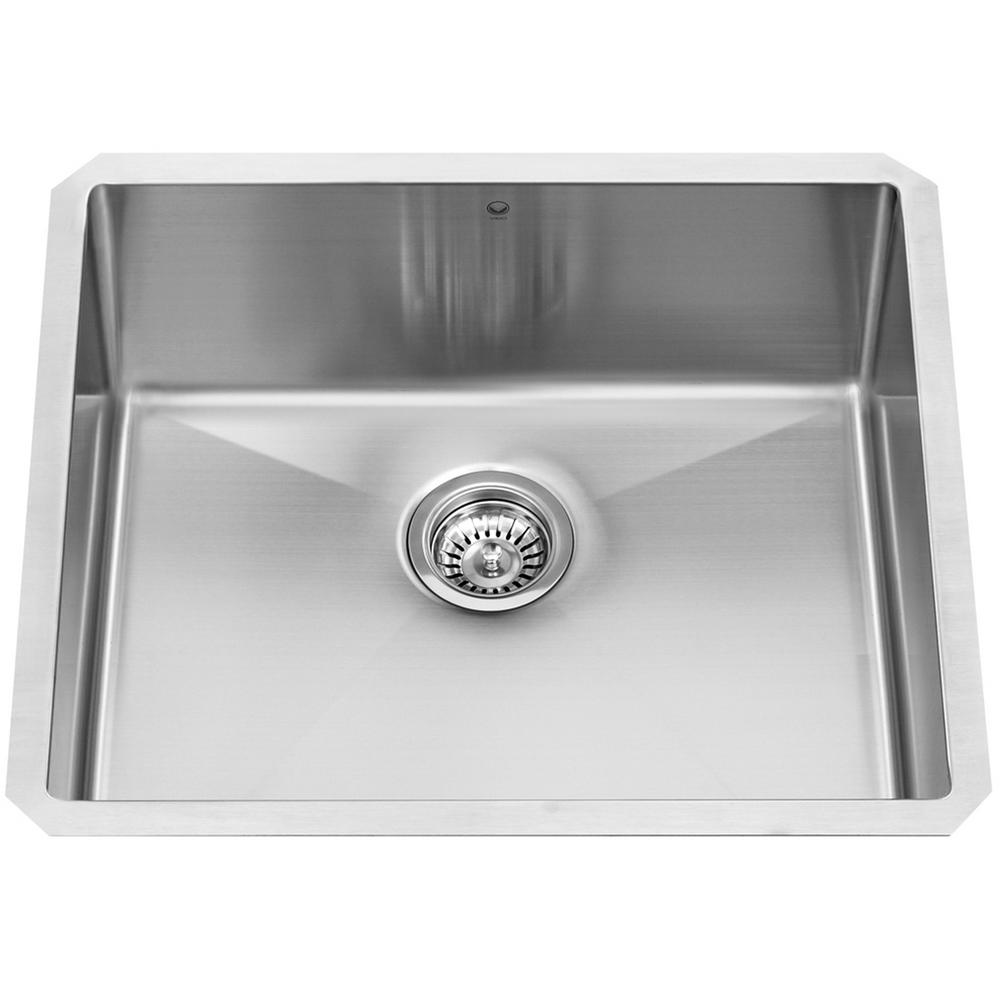 VIGO Undermount Stainless Steel 23 in. Single Bowl Kitchen ...