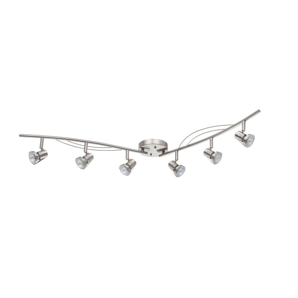 Luminance 4 Ft 6 Light Bright Satin Nickel Track Lighting With Gimbal Heads Luminance 4 Ft 6 Light Bright Satin Nickel Track Lighting With Gimbal Heads