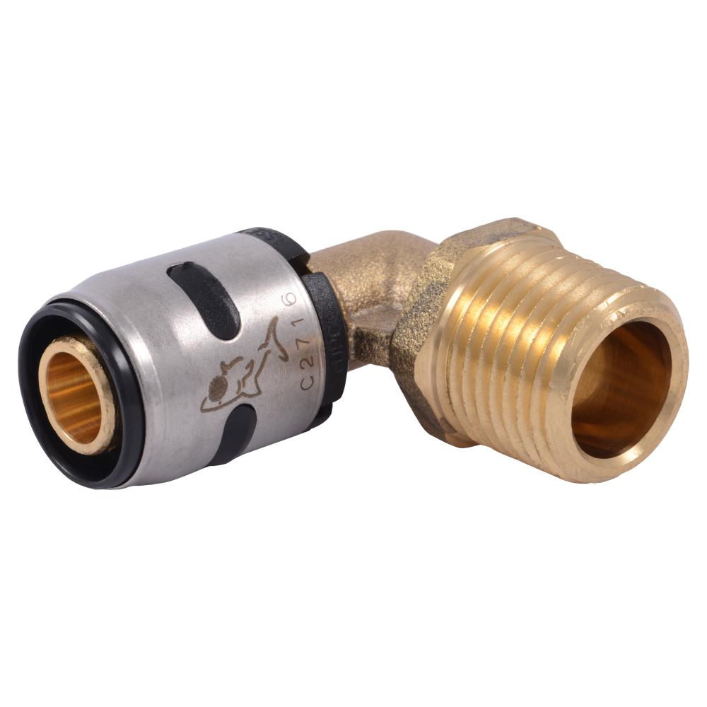 SharkBite 1/2 in. EvoPEX 90Degree PushtoConnect Male Brass Elbow FittingK280A The Home Depot