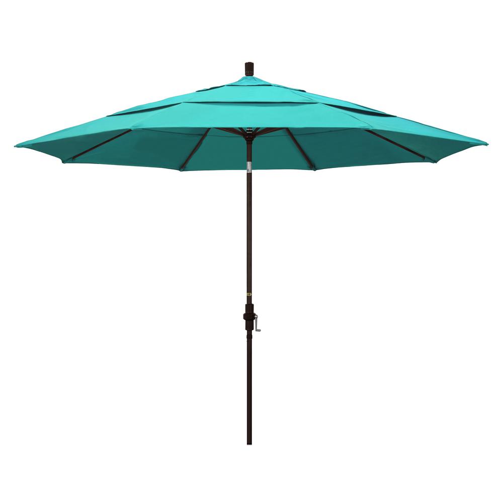 Blue 11 Ft Patio Umbrellas Patio Furniture The Home Depot