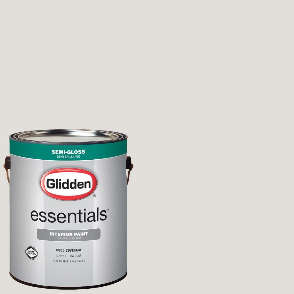 Glidden Essentials 1 Gal Hdgwn22u Light Pelican Grey Semi Gloss Interior Paint Hdgwn22ue 01sn The Home Depot