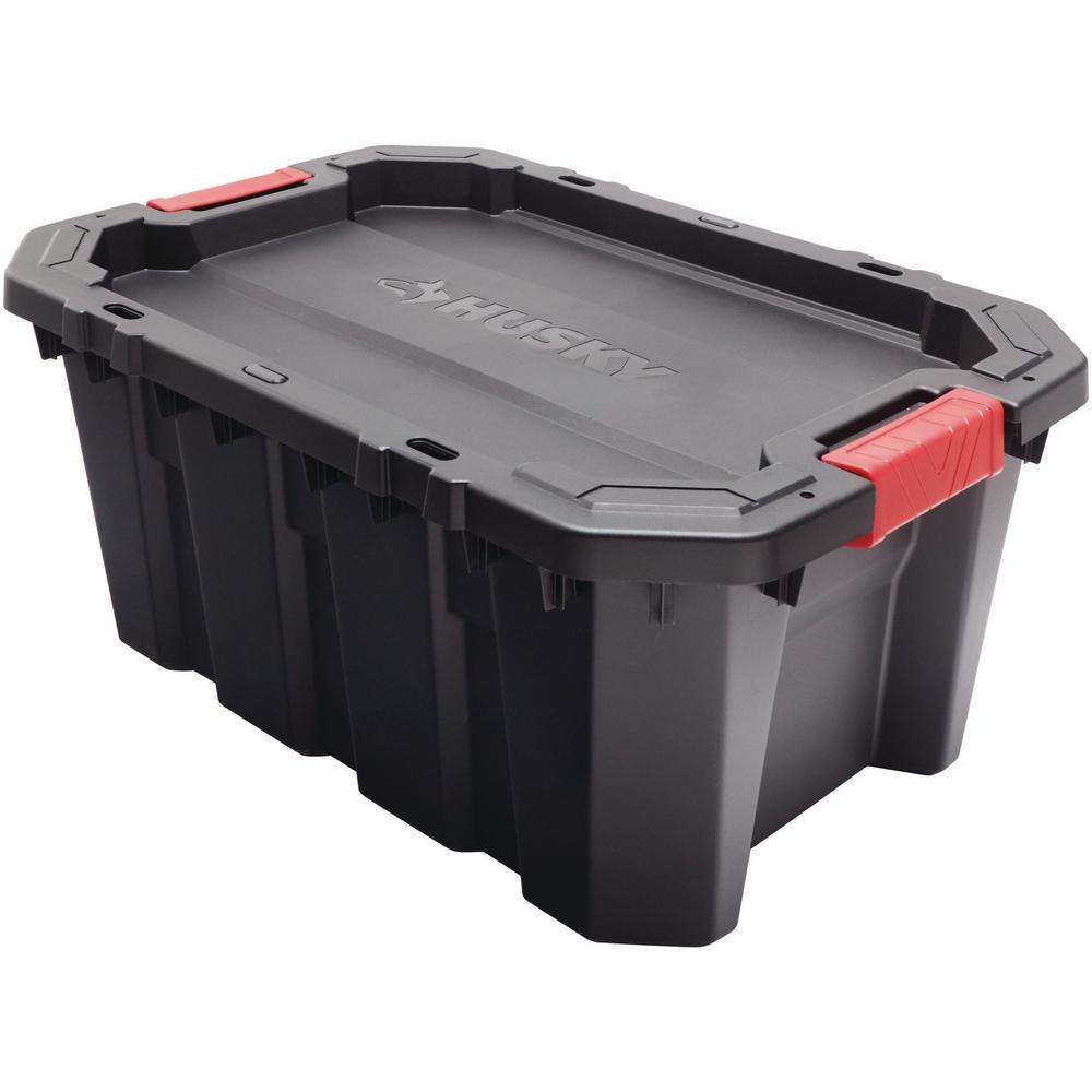 Husky 15 Gal Latch And Stack Tote In Black
