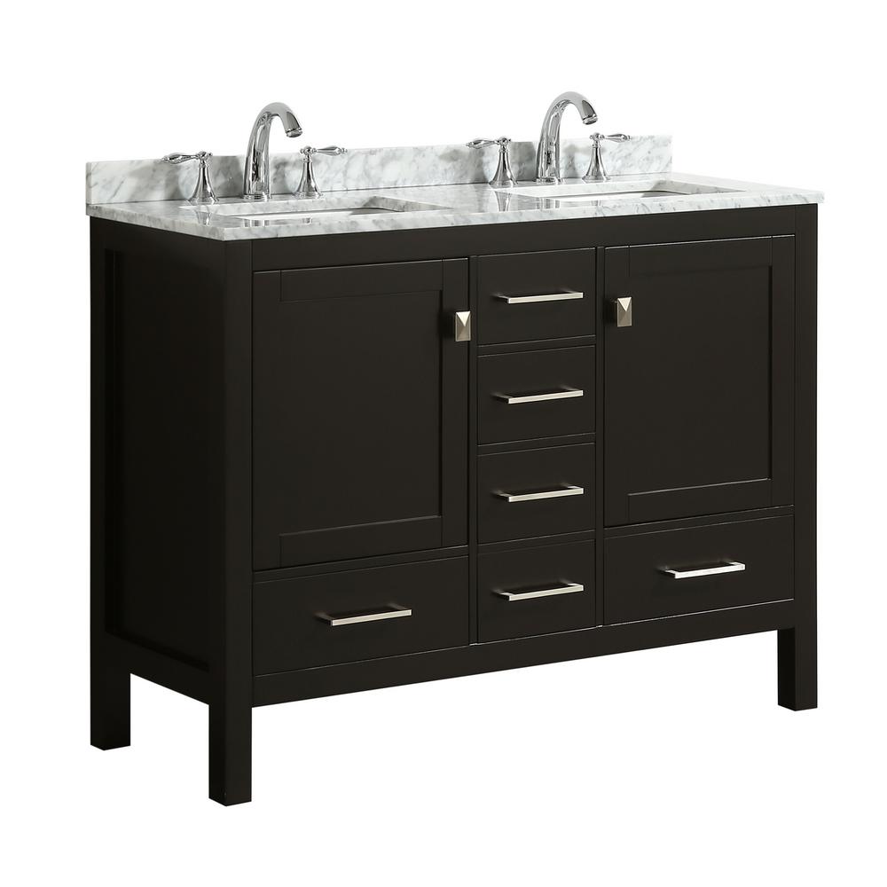 Eviva London 48 In X 18 Transitional Espresso Bathroom Vanity Transitional Espresso Bathroom Vanity