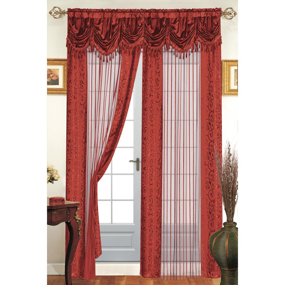 Dainty Home Tango Window Panel With Attached Valance Rust 7ta84ru