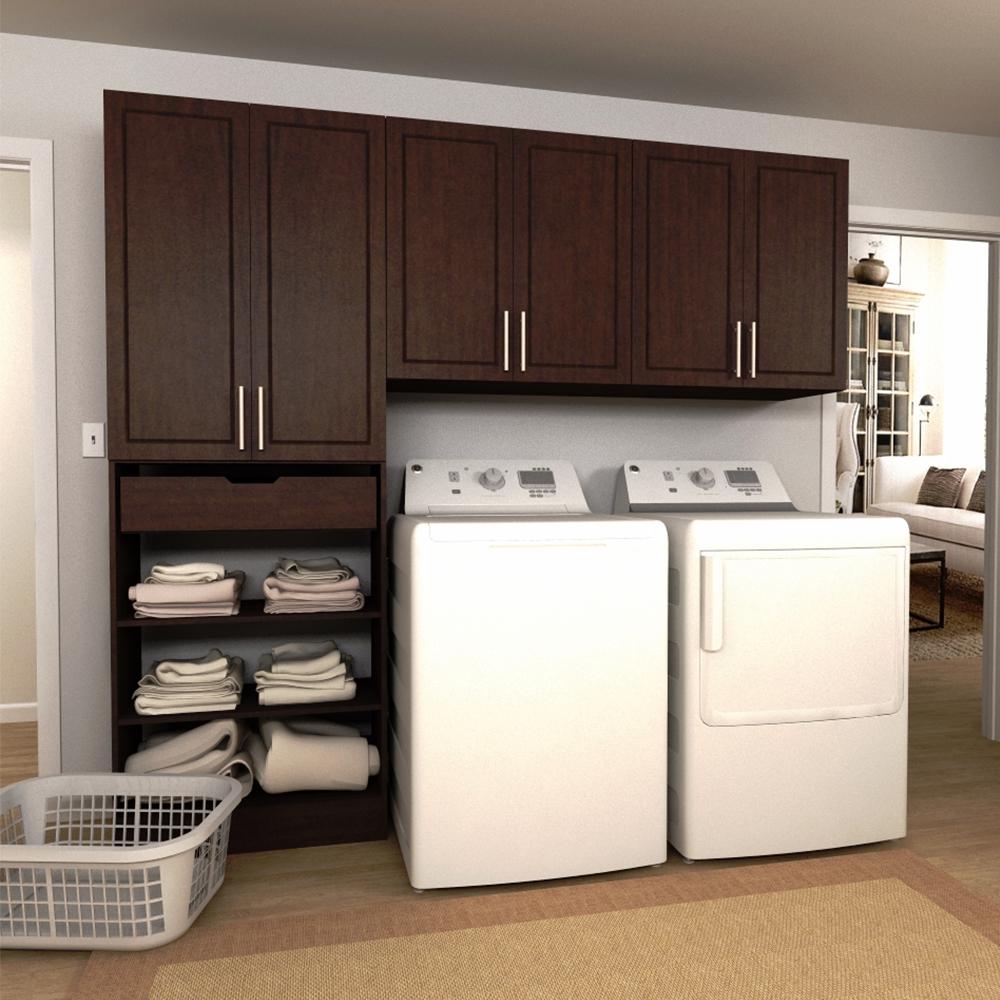 Laundry Room Storage Organization The Home Depot Madison 90 In W Mocha Wide Tower Storage Laundry