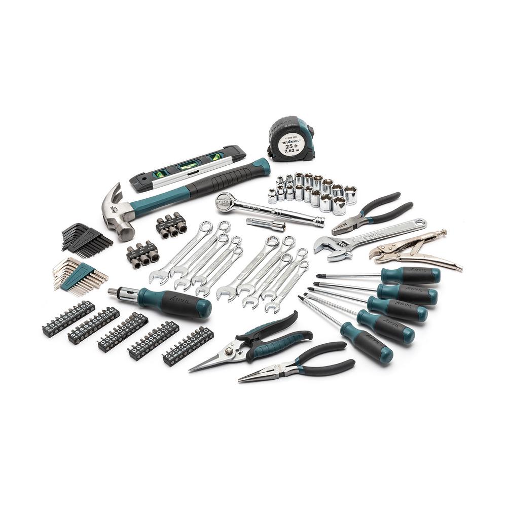 ANVIL 3/8 in. Drive SAE and Metric Homeowners Tool Set (137Piece)A137HOS The Home Depot