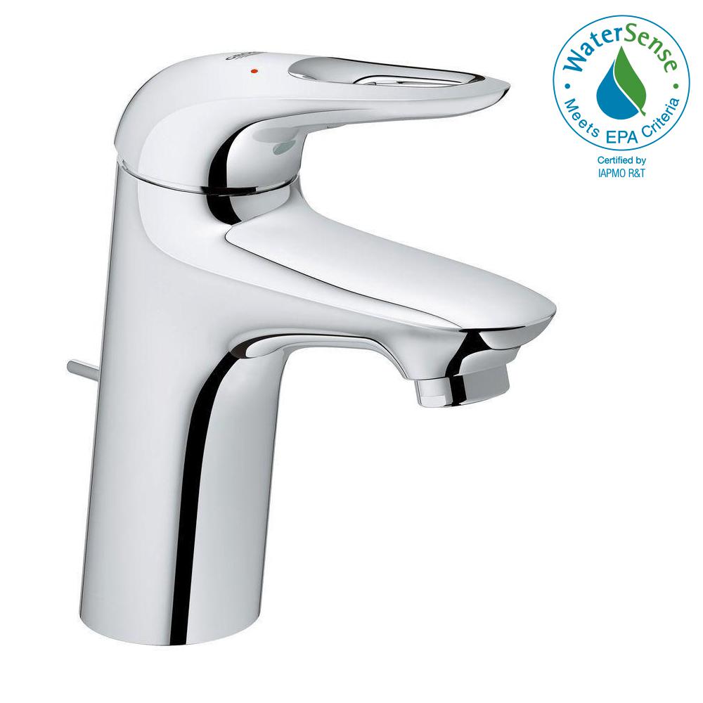 Grohe Eurosmart New Single Hole Handle Low Arc Bathroom Eurostyle S Size Single Hole Handle Bathroom Faucet In Starlight Chrome