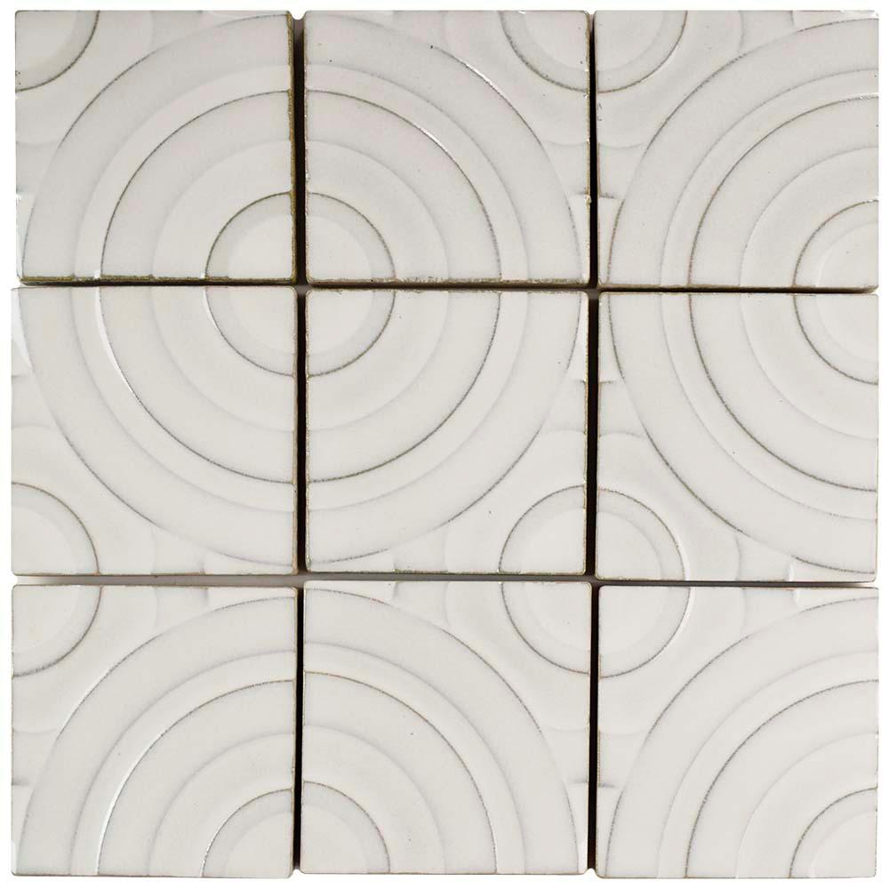 4x4 Porcelain Wall Tile Design Ideas Merola Tile Metro Soho Chevron Glossy White 1 3 4 In X 7