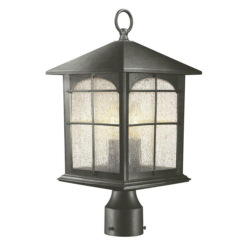 Brimfield 3-Light Outdoor Aged Iron Post Light