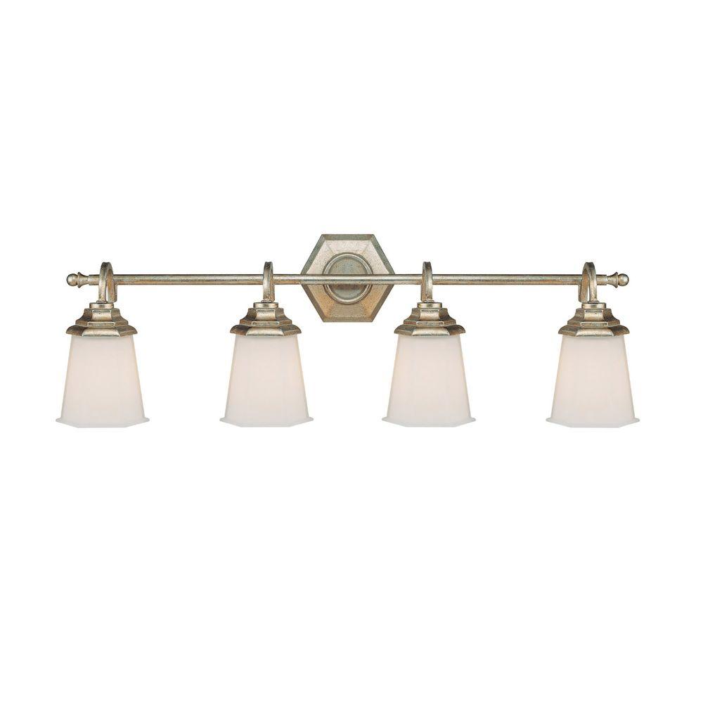 Filament Design 4Light Winter Gold Vanity Light with Soft White GlassCLICPT203395759 The